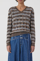 V Neck Long Sleeve - Multi Colour - Femme