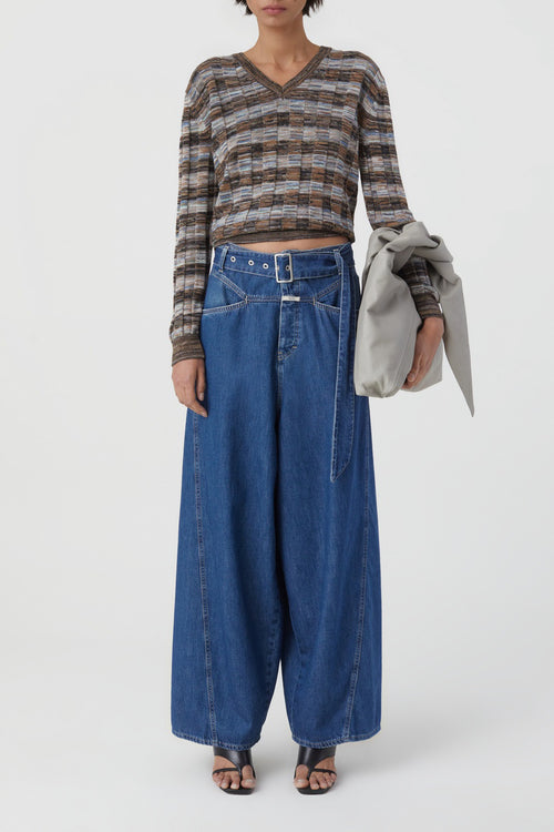 V Neck Long Sleeve - Multi Colour - Femme