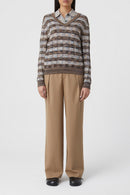 V Neck Long Sleeve - Multi Colour - Femme