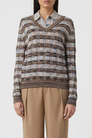 V Neck Long Sleeve - Multi Colour - Femme