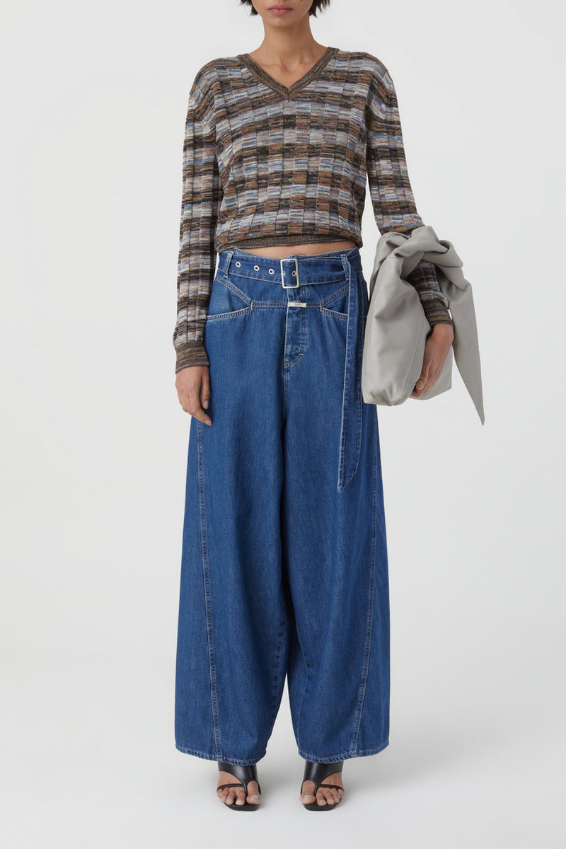 V Neck Long Sleeve - Multi Colour - Femme