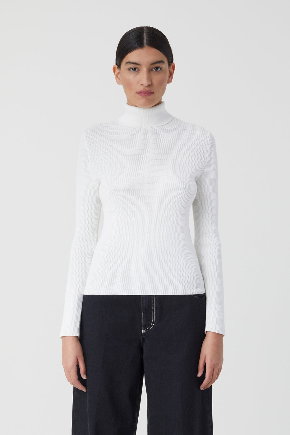 Turtle Neck Long Sleeve - Ivory - Mujer
