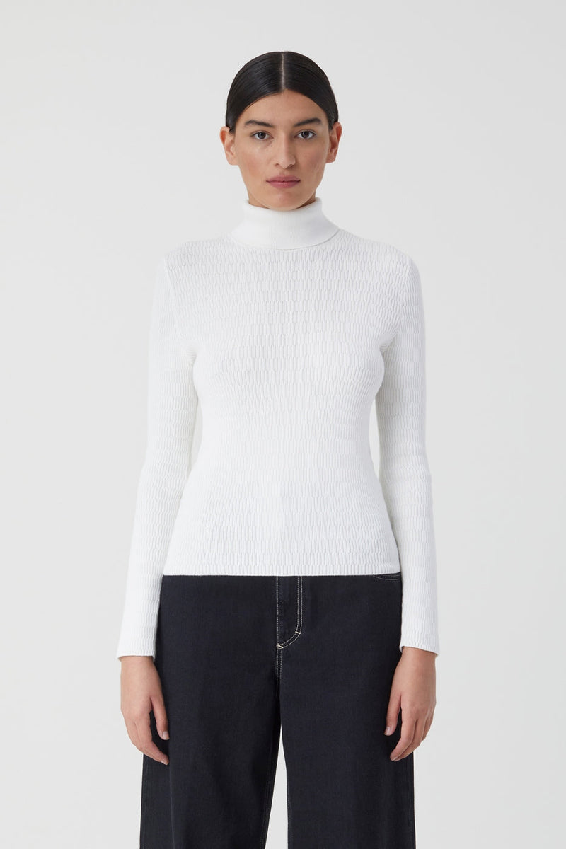 Turtle Neck Long Sleeve - Ivory - Femme