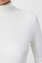 Turtle Neck Long Sleeve - Ivory - Mujer