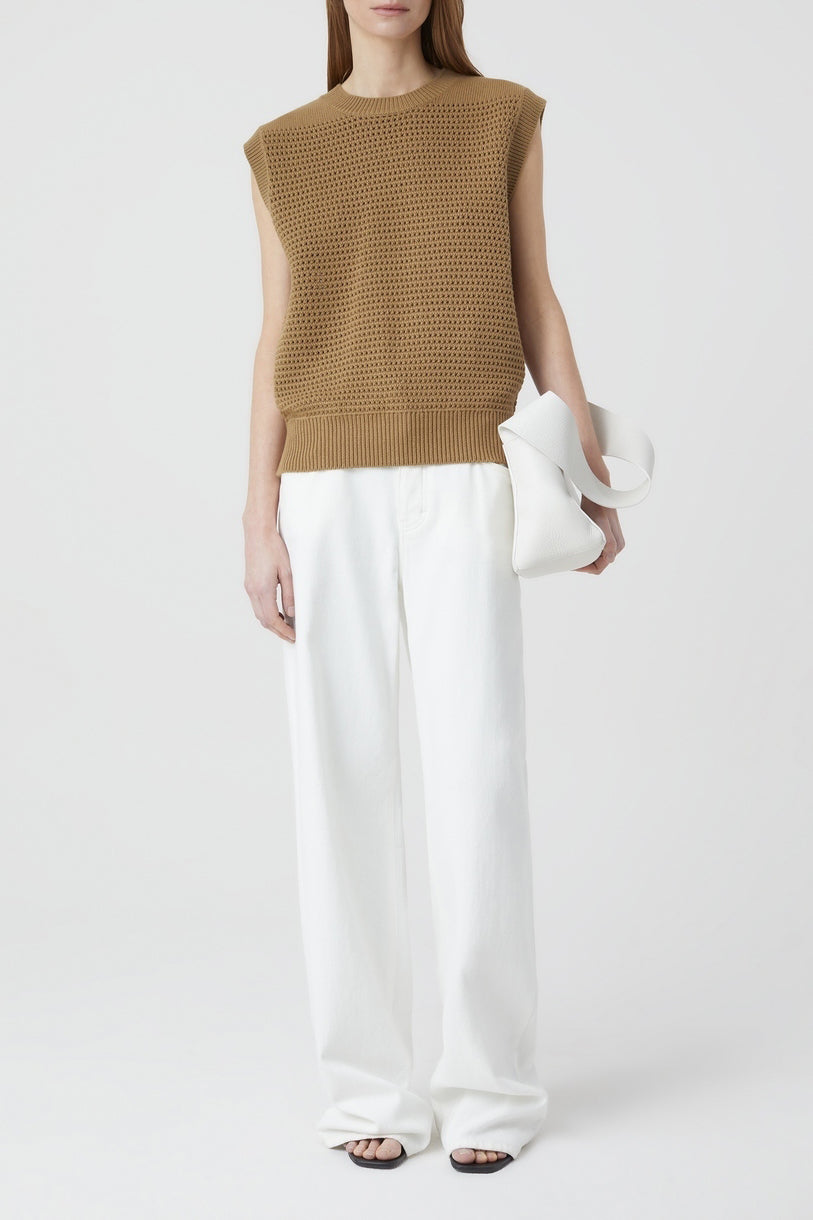 Crew Neck Vest - Nutmeg - Women