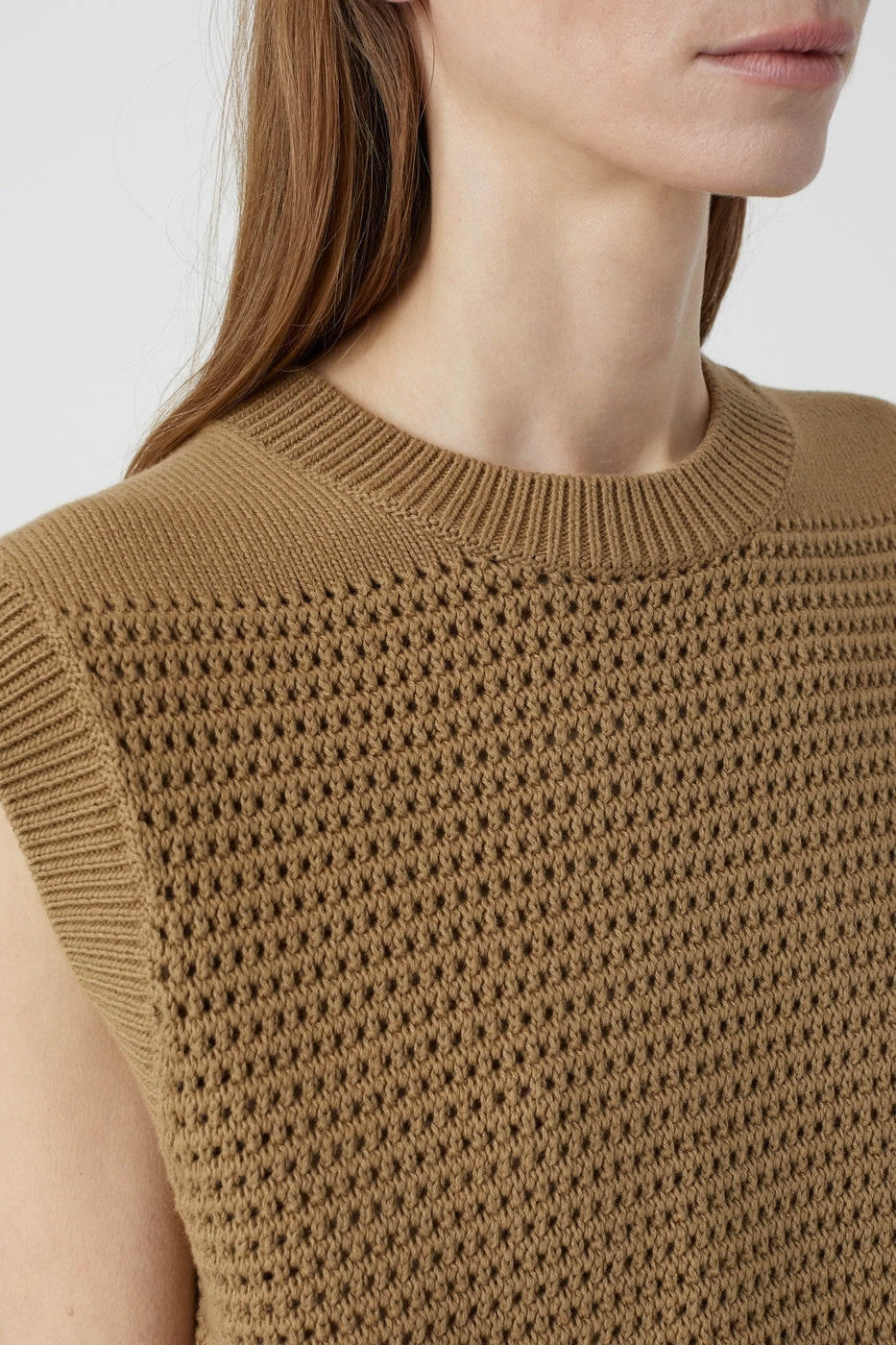 Crew Neck Vest - Nutmeg - Women