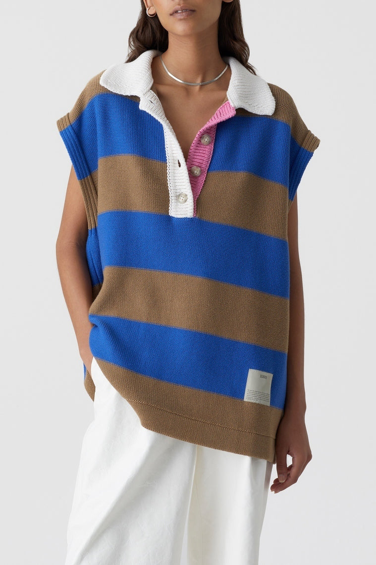 Sleeveless Polo - Ecru - Femme