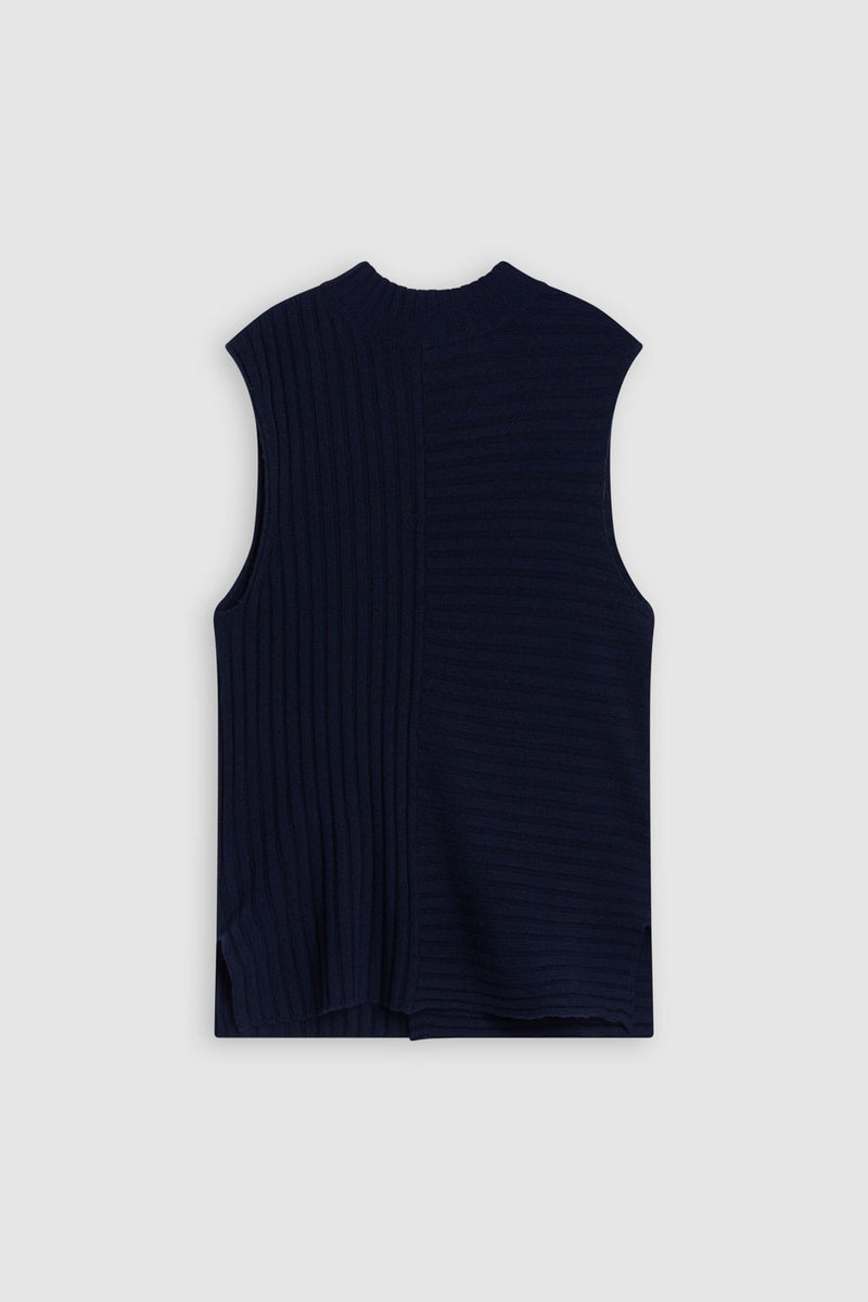 Vest With Slits - Dark Night - Femme