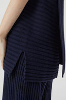 Vest With Slits - Dark Night - Femme