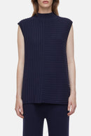 Vest With Slits - Dark Night - Femme