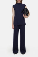 Vest With Slits - Dark Night - Femme