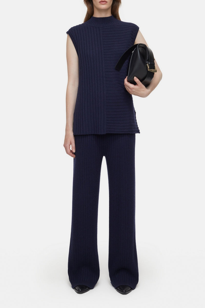 Vest With Slits - Dark Night - Femme