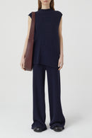 Vest With Slits - Dark Night - Femme