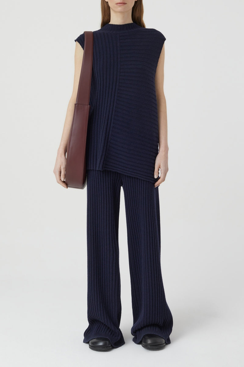 Vest With Slits - Dark Night - Femme