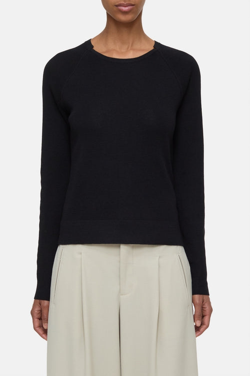 Slim Crew Neck - Black - Femme