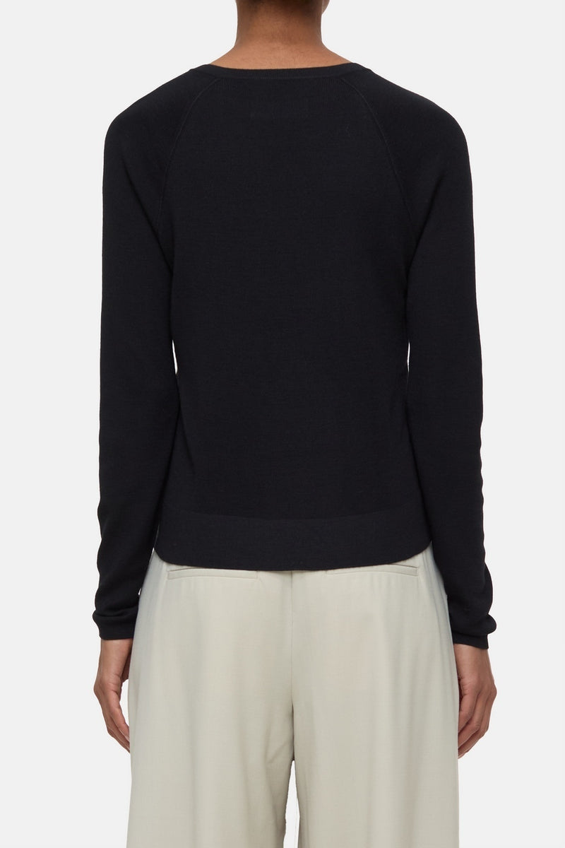 Slim Crew Neck - Black - Femme