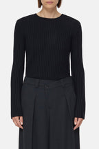 Crew Neck Long Sleeve - Black - Mujer