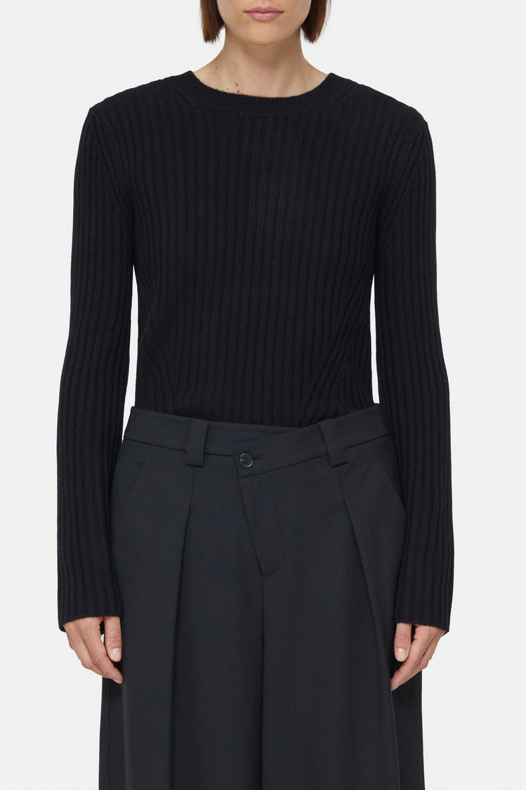 Crew Neck Long Sleeve - Black - Mujer