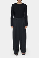 Crew Neck Long Sleeve - Black - Femme