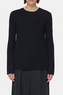 Crew Neck Long Sleeve - Black - Femme