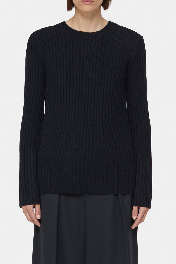 Crew Neck Long Sleeve - Black - Femme