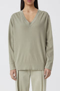 Vneck Long Sleeve - Grey Marble - Mujer