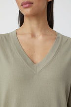 Vneck Long Sleeve - Grey Marble - Mujer