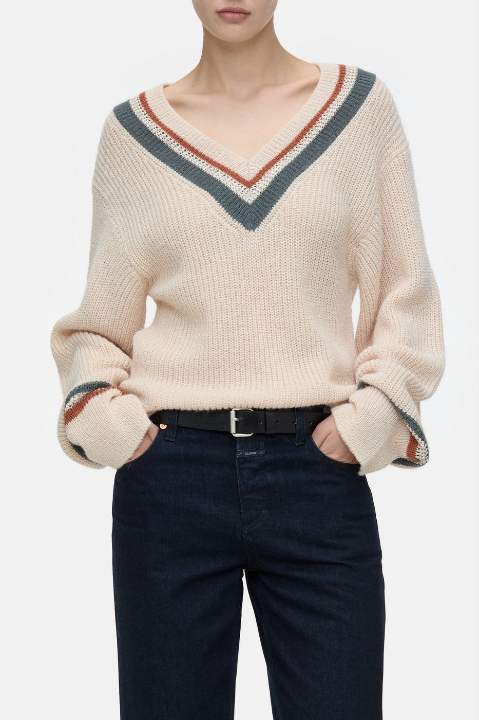 Deep V-Neck - Albicocca - Mujer
