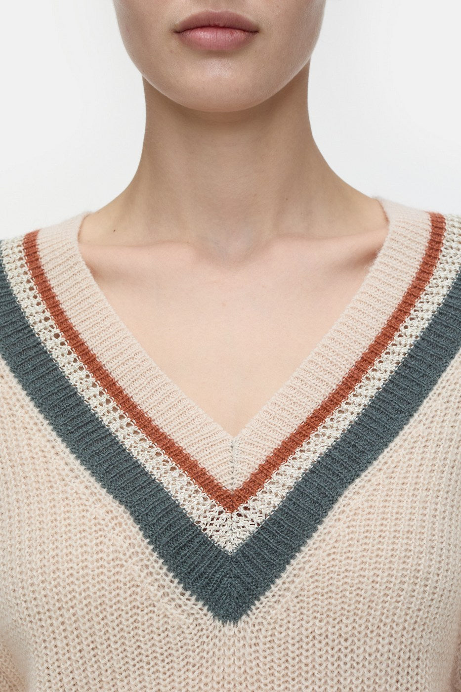 Deep V-Neck - Albicocca - Mujer