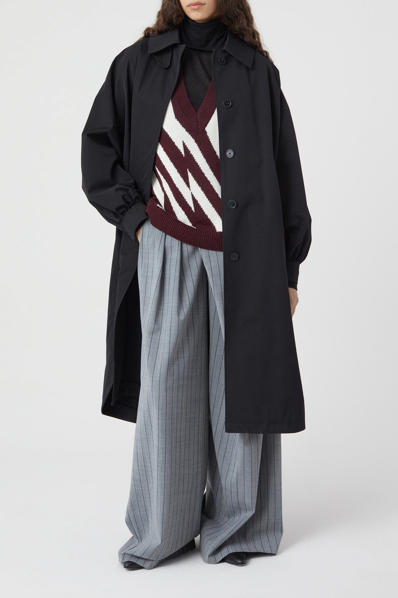 V Neck Vest - Dark Raisin Red - Femme