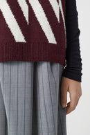 V Neck Vest - Dark Raisin Red - Femme