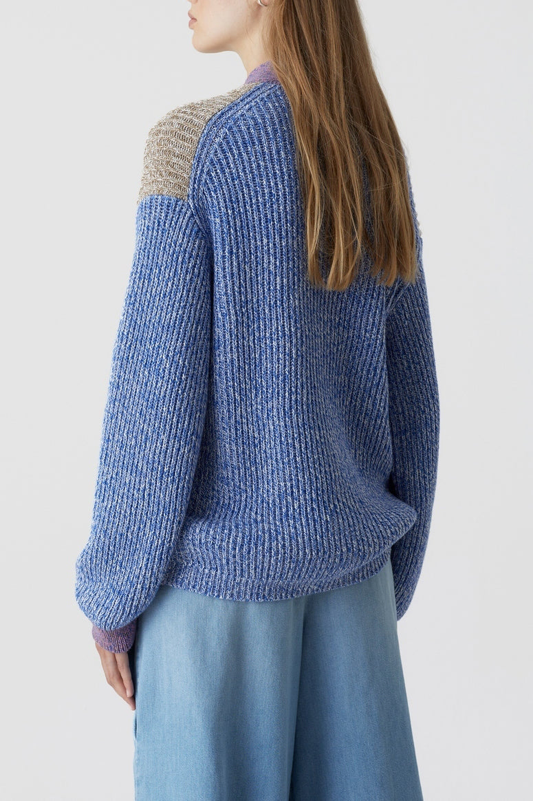 V Cardigan Long Sleeves - Multi Colour - Femme