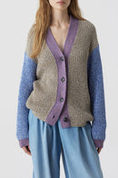 V Cardigan Long Sleeves - Multi Colour - Femme