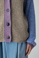 V Cardigan Long Sleeves - Multi Colour - Femme