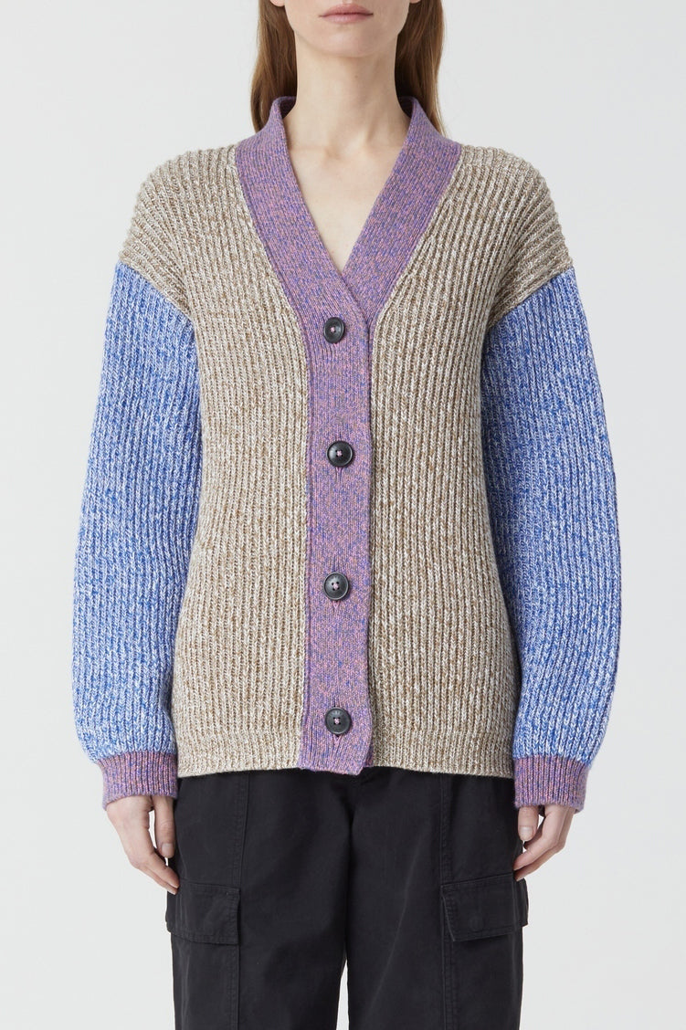 V Cardigan Long Sleeves - Multi Colour - Femme