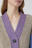 V Cardigan Long Sleeves - Multi Colour - Femme