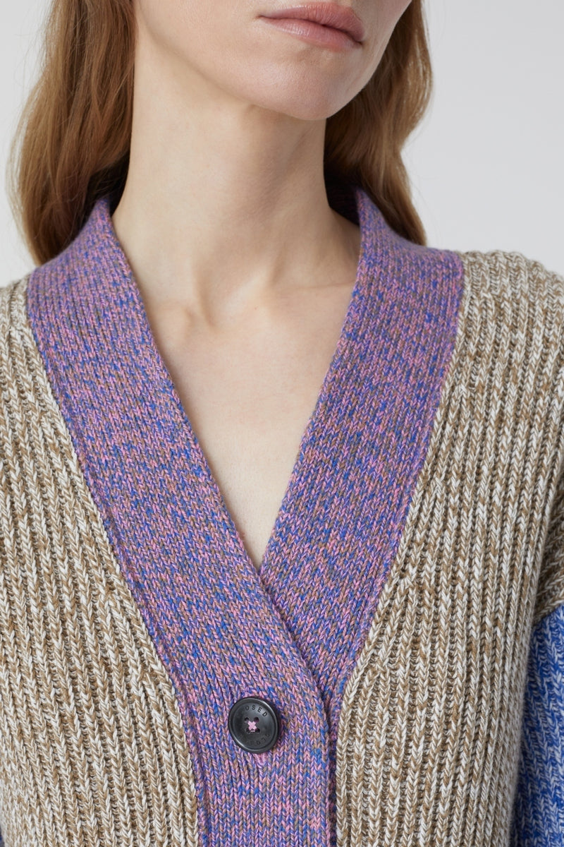 V Cardigan Long Sleeves - Multi Colour - Femme