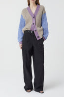 V Cardigan Long Sleeves - Multi Colour - Femme