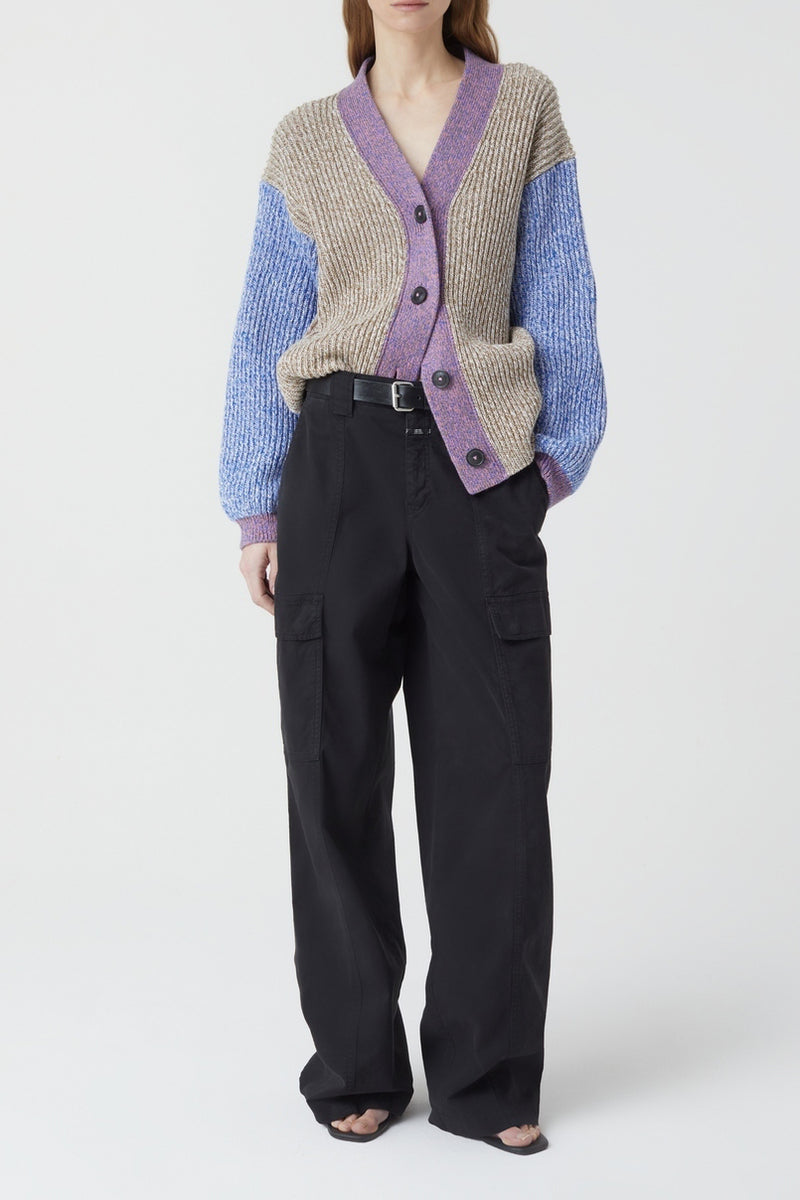 V Cardigan Long Sleeves - Multi Colour - Femme