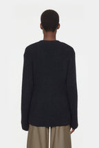 V Cardigan Long Sleeve - Black - Mujer