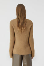 V-Neck Long Sleeve Cardigan - Dried Tabaco - Women