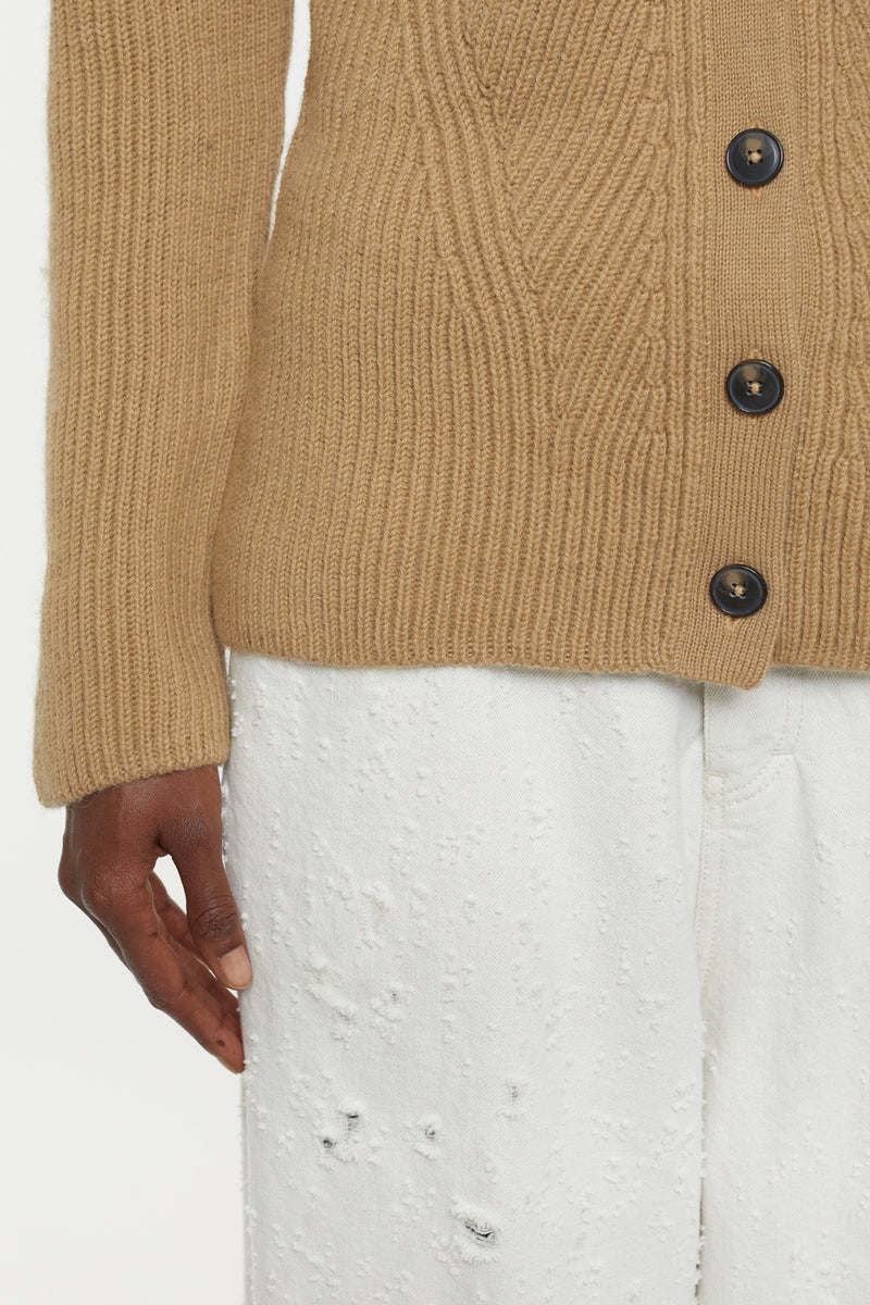 V Cardigan Long Sleeve - Dried Tabaco - Women