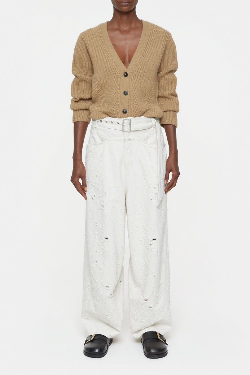 V-Neck Long Sleeve Cardigan - Dried Tabaco - Women