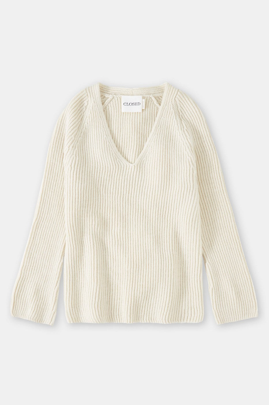 V Neck Long Sleeve - Ivory - Mujer