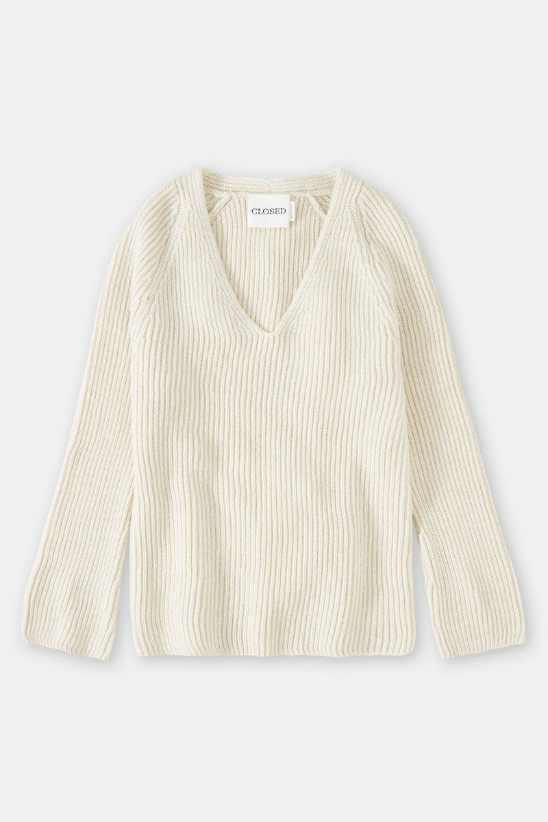V Neck Long Sleeve - Ivory - Femme