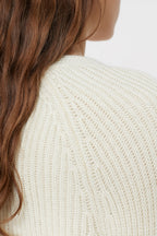 V Neck Long Sleeve - Ivory - Mujer