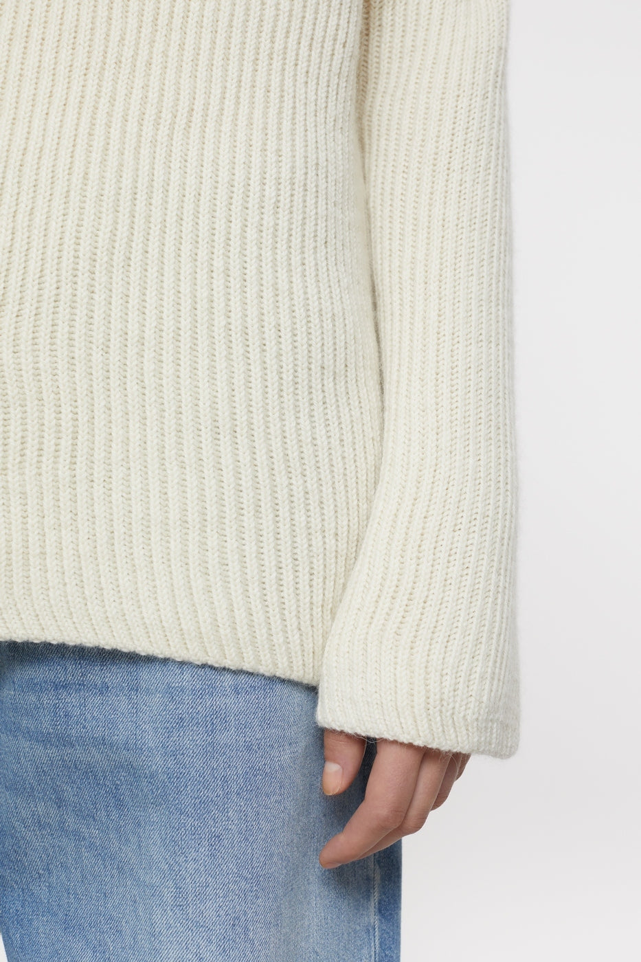 V Neck Long Sleeve - Ivory - Mujer