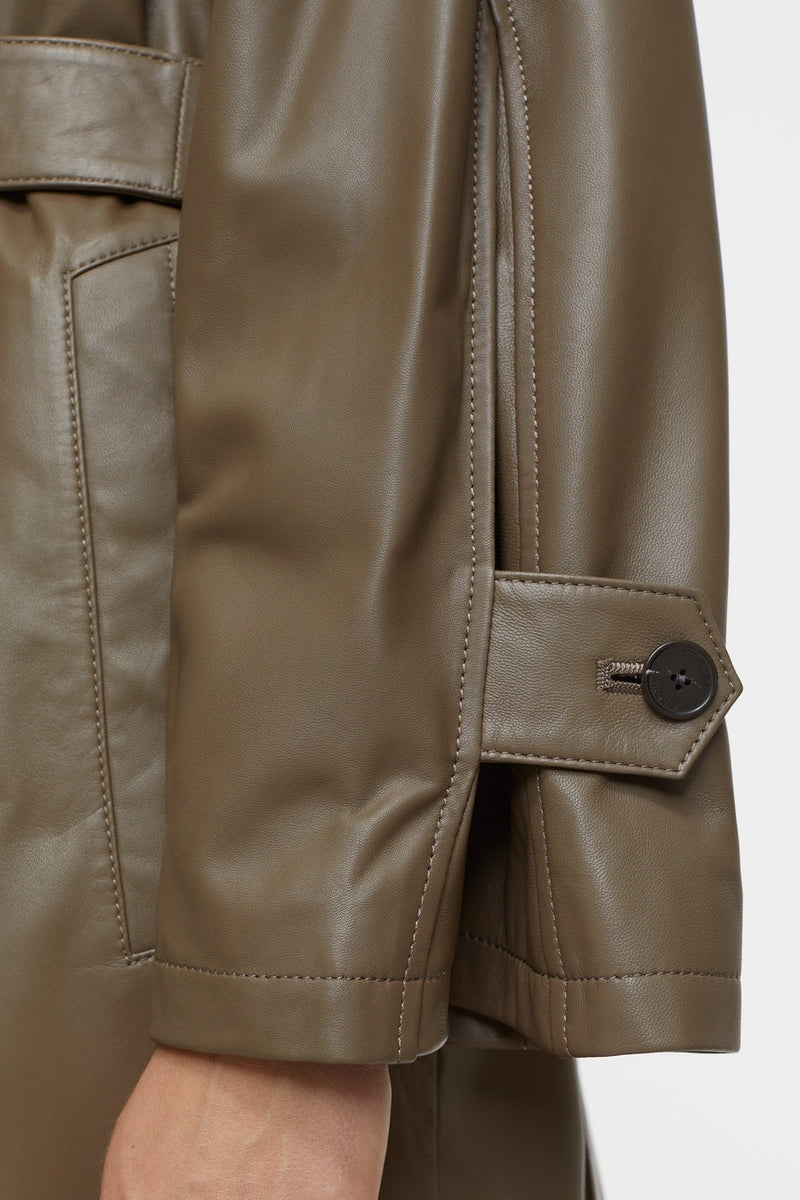 Leather Trench - Old Pine - Femme