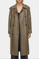 Leather Trench - Old Pine - Femme