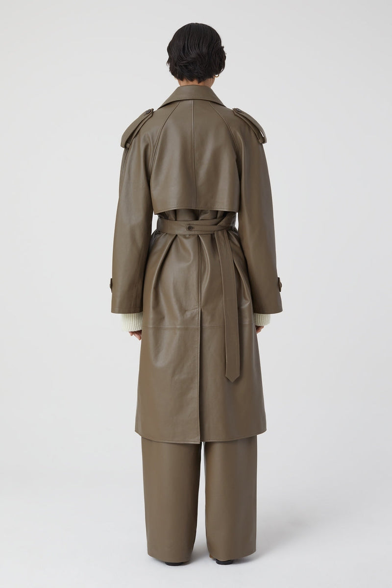 Leather Trench - Old Pine - Femme